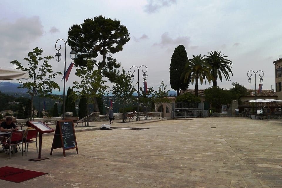 Place du Château in Haut-de-Cagnes, home to restaurant Le Village