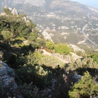 Medieval garden sheltered behind the ramparts of Sainte-Agnès
