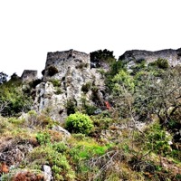 View over the Mediterranean from the castle ruins of Sainte-Agnès