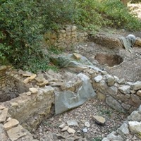 Remains of ancient walls at the Encourdoules oppidum site in Vallauris